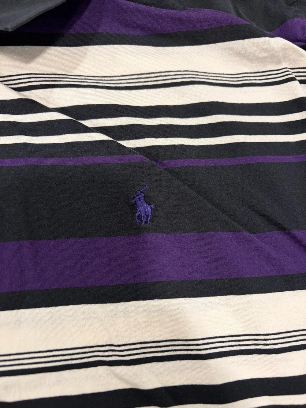 Ralph Lauren Black, Purple & White Striped Polo
